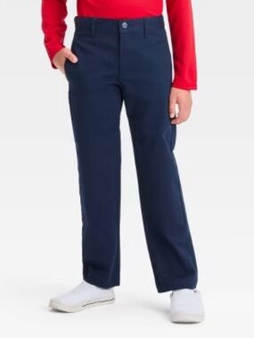 Cat & Jack Navy Adjustable Waist Twill Fabric Boy 14 Uniform Formal Party school